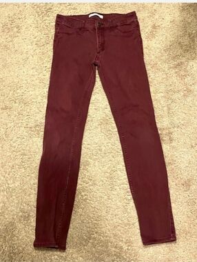 Abercrombie & Fitch Women's Burgundy Skinny Jeans